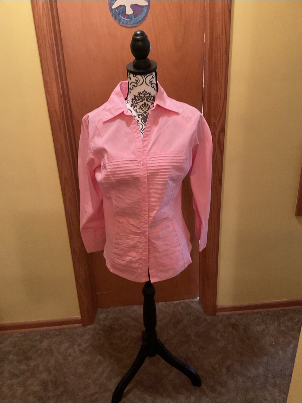 Pink Button-Up Blouse